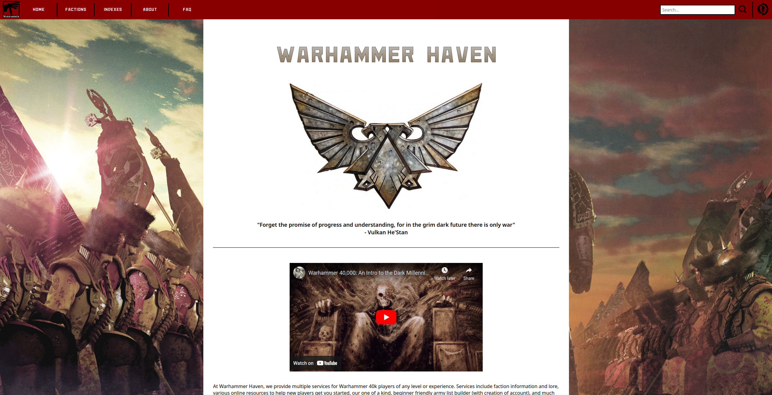 Warhammer Demo Website